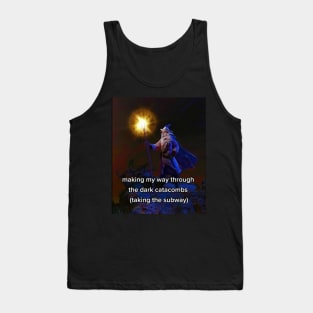 meme wizard post art funny magical quote Tank Top